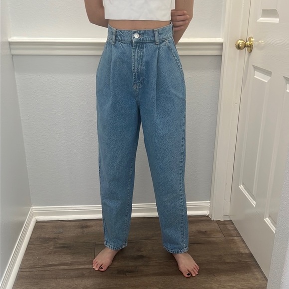 asos High-Waisted Blue Denim Jeans 25/32 - Picture 1 of 4
